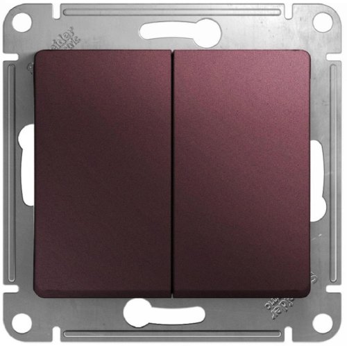 Выключатель без рамки Systeme Electric Glossa 2-кл. баклажан фото Выключатель без рамки Systeme Electric Glossa 2-кл. баклажан картинка